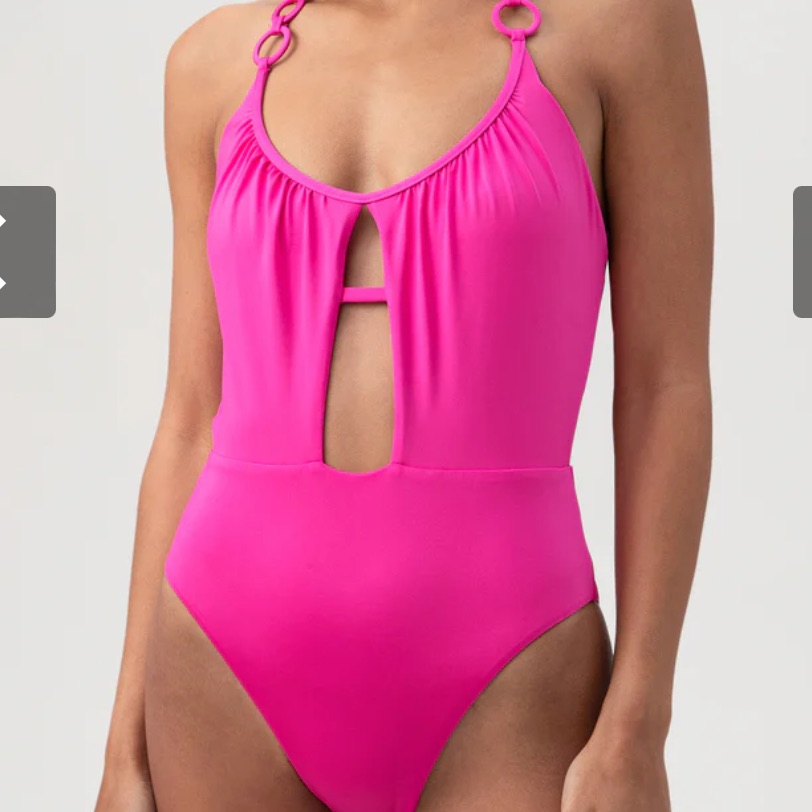 Nwt Women's Trina Turk Scoop Neck Cutout Halter One Piece Swimsuit Size 10 Pink